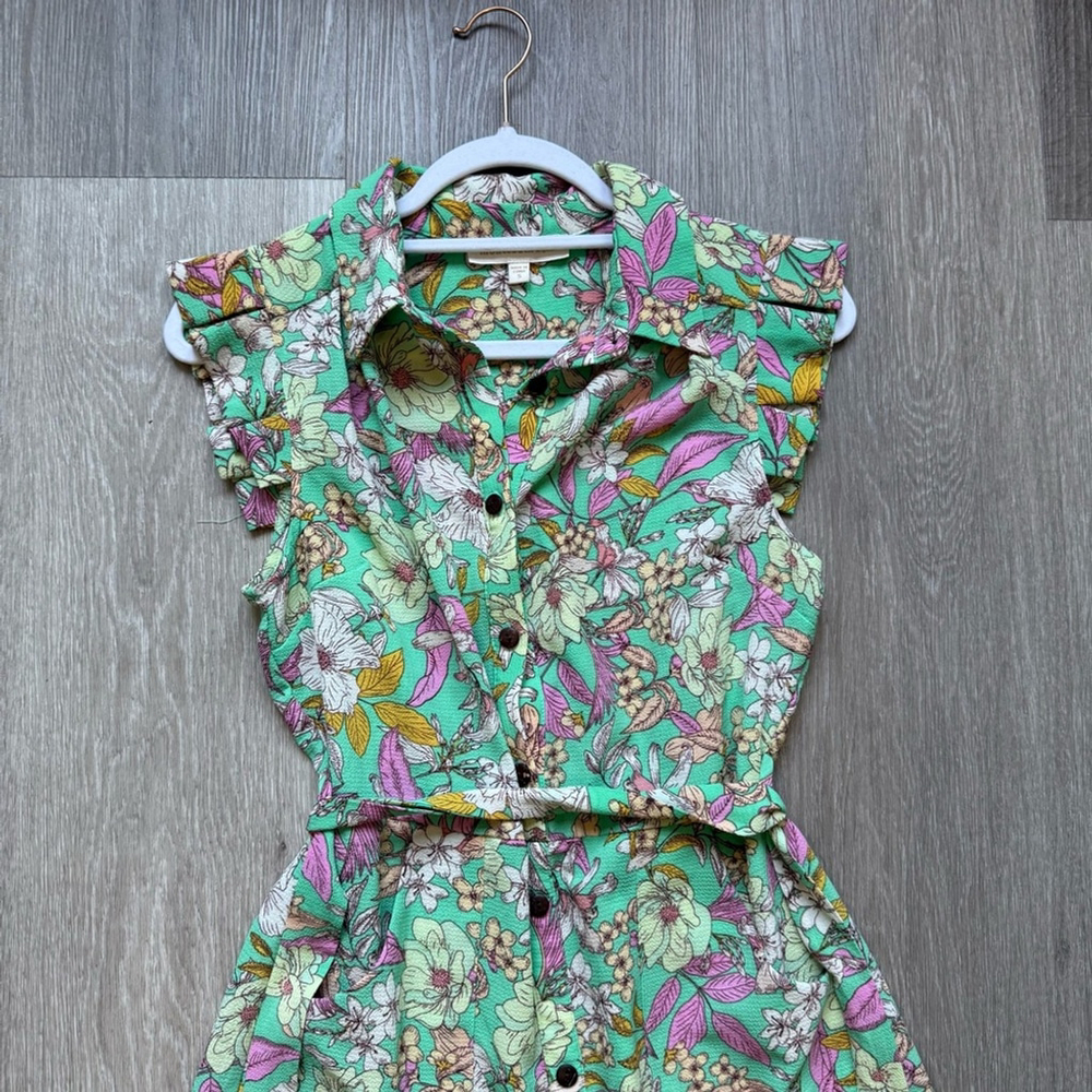 Monteau Mint Green Floral Midi Dress - Picture 7 of 10